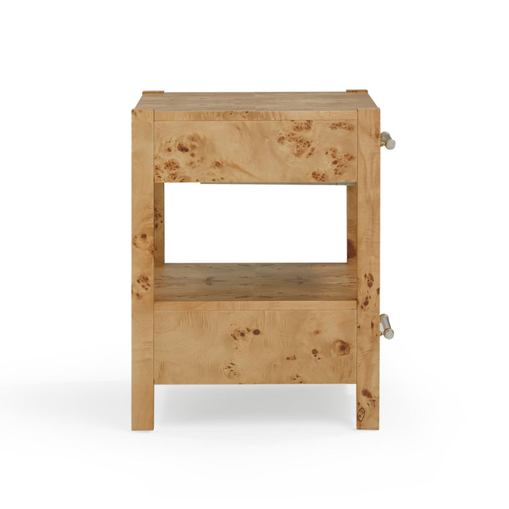 Brandyss 26" Honey Burl 2-Drawer Nightstand