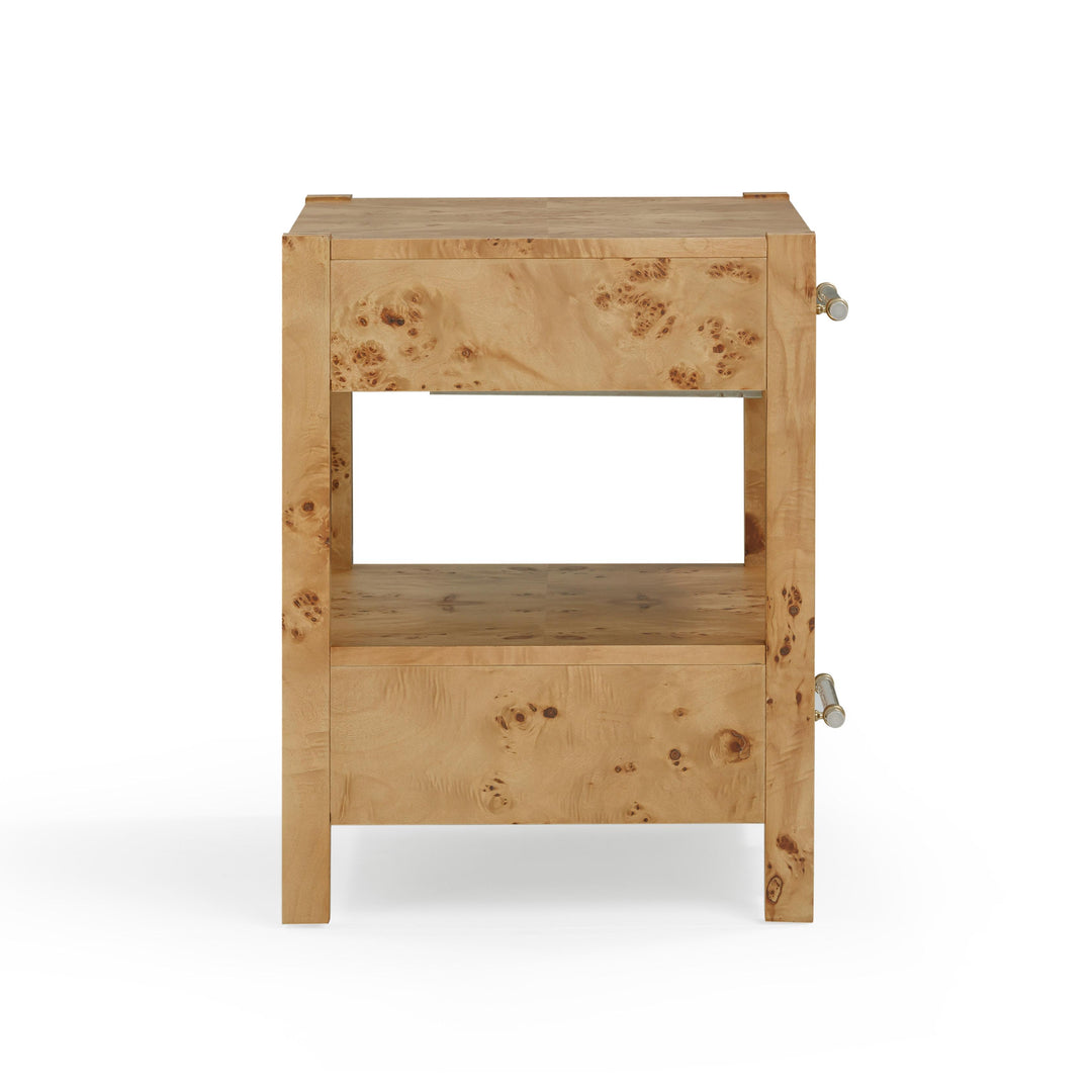 Brandyss 26" Honey Burl 2-Drawer Nightstand