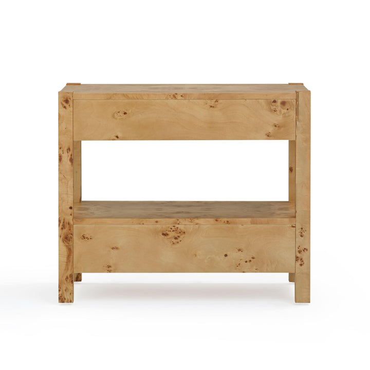 Brandyss 26" Honey Burl 2-Drawer Nightstand