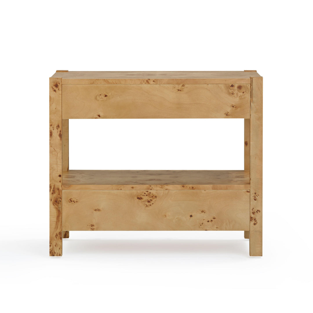 Brandyss 26" Honey Burl 2-Drawer Nightstand