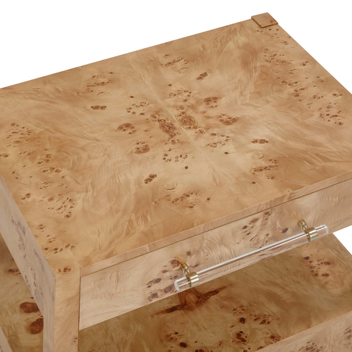 Brandyss 26" Honey Burl 2-Drawer Nightstand