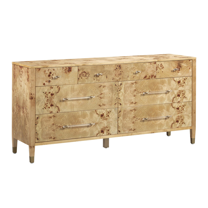 Brandyss 62" Natural Burl 7-Drawer Dresser
