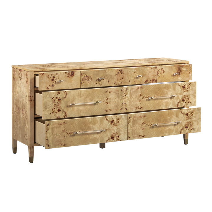 Brandyss 62" Natural Burl 7-Drawer Dresser