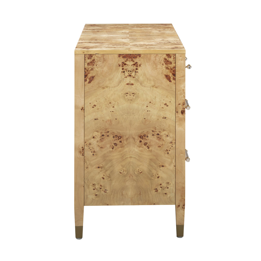 Brandyss 62" Natural Burl 7-Drawer Dresser