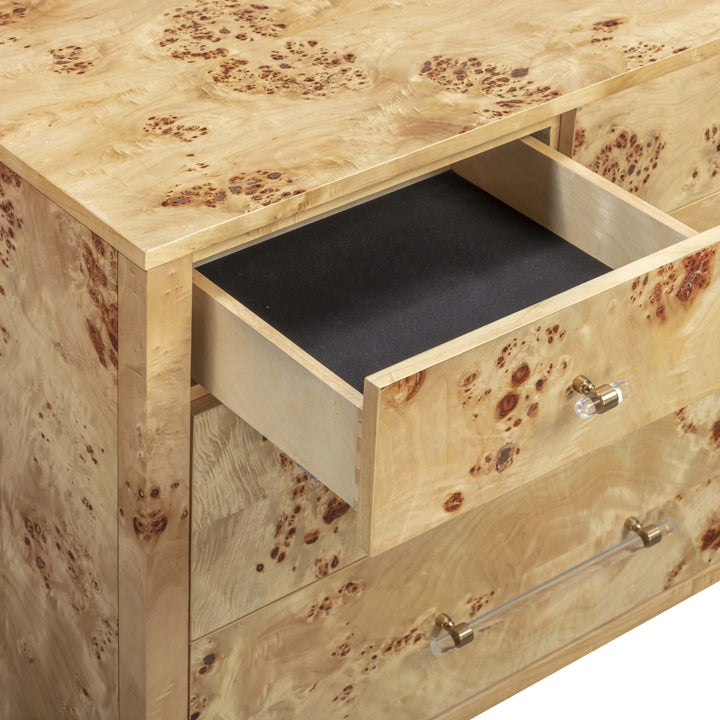 Brandyss 62" Natural Burl 7-Drawer Dresser