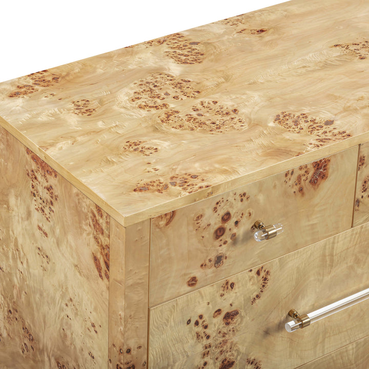 Brandyss 62" Natural Burl 7-Drawer Dresser
