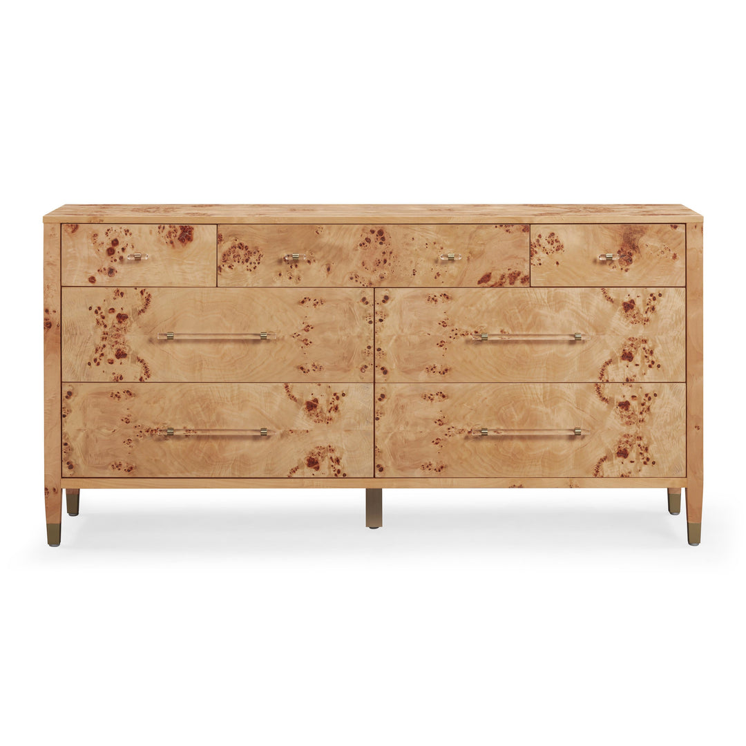 Brandyss 62" Burl 7-Drawer Dresser