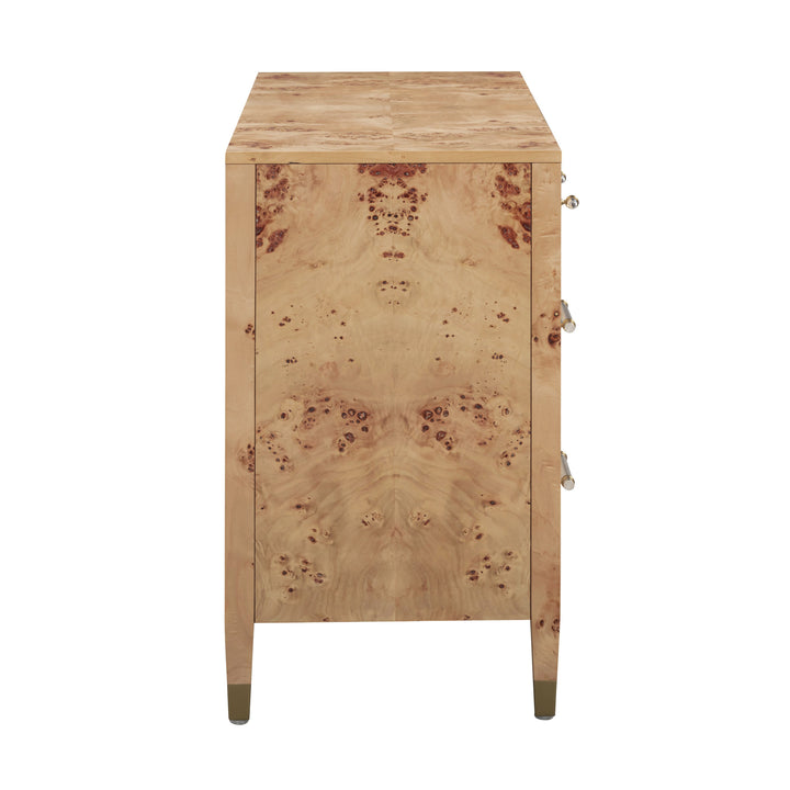Brandyss 62" Honey Burl 7-Drawer Dresser