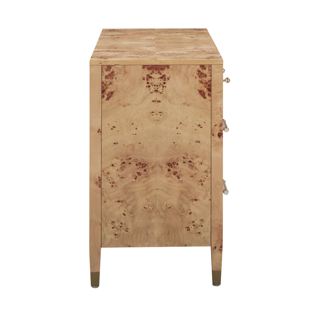 Brandyss 62" Honey Burl 7-Drawer Dresser