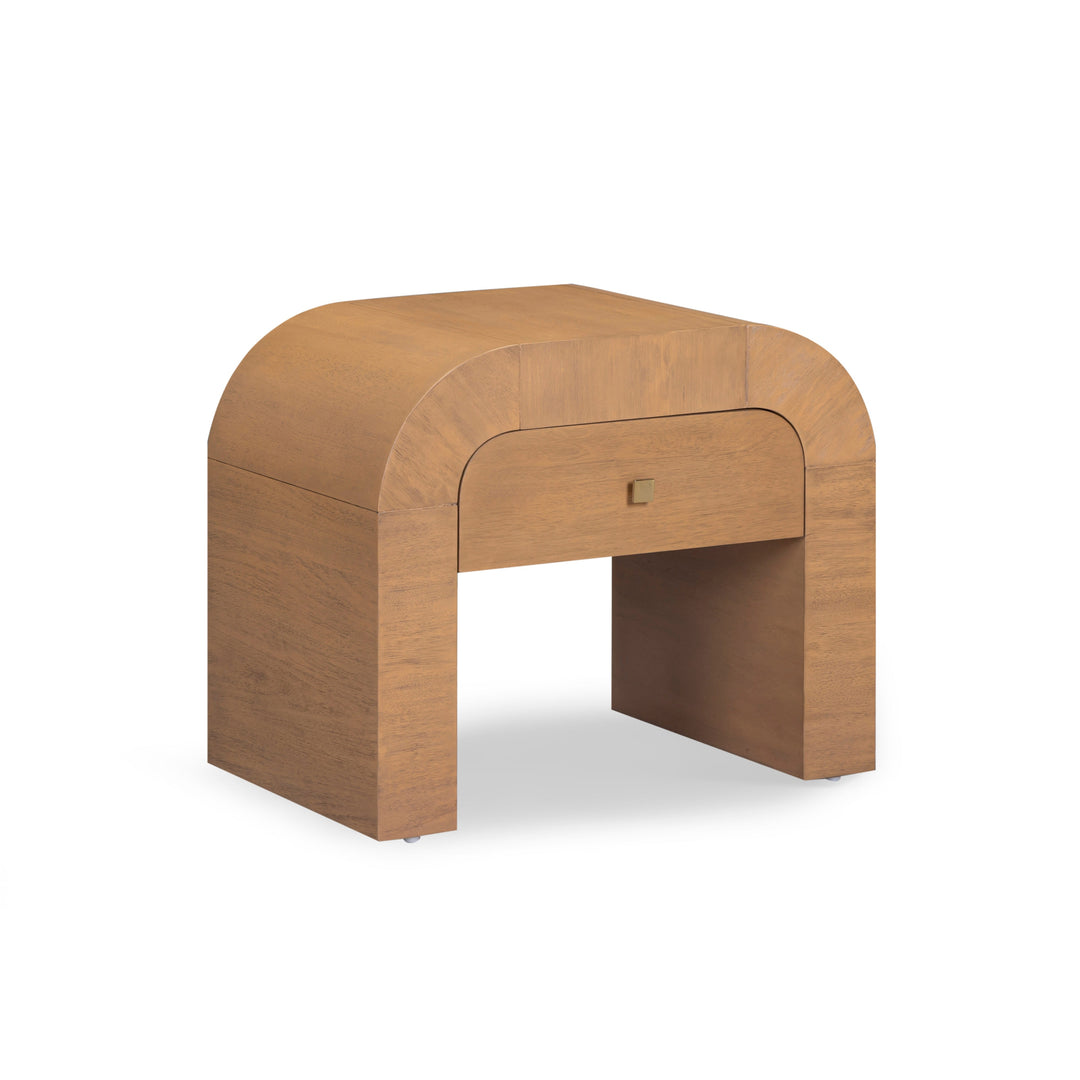 Hump 26" Natural Acacia Arched Nightstand With Drawer