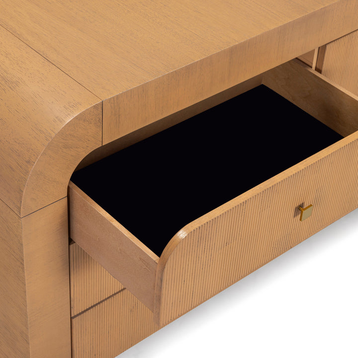 Hump 62" Natural Acacia Arched 6-Drawer Dresser