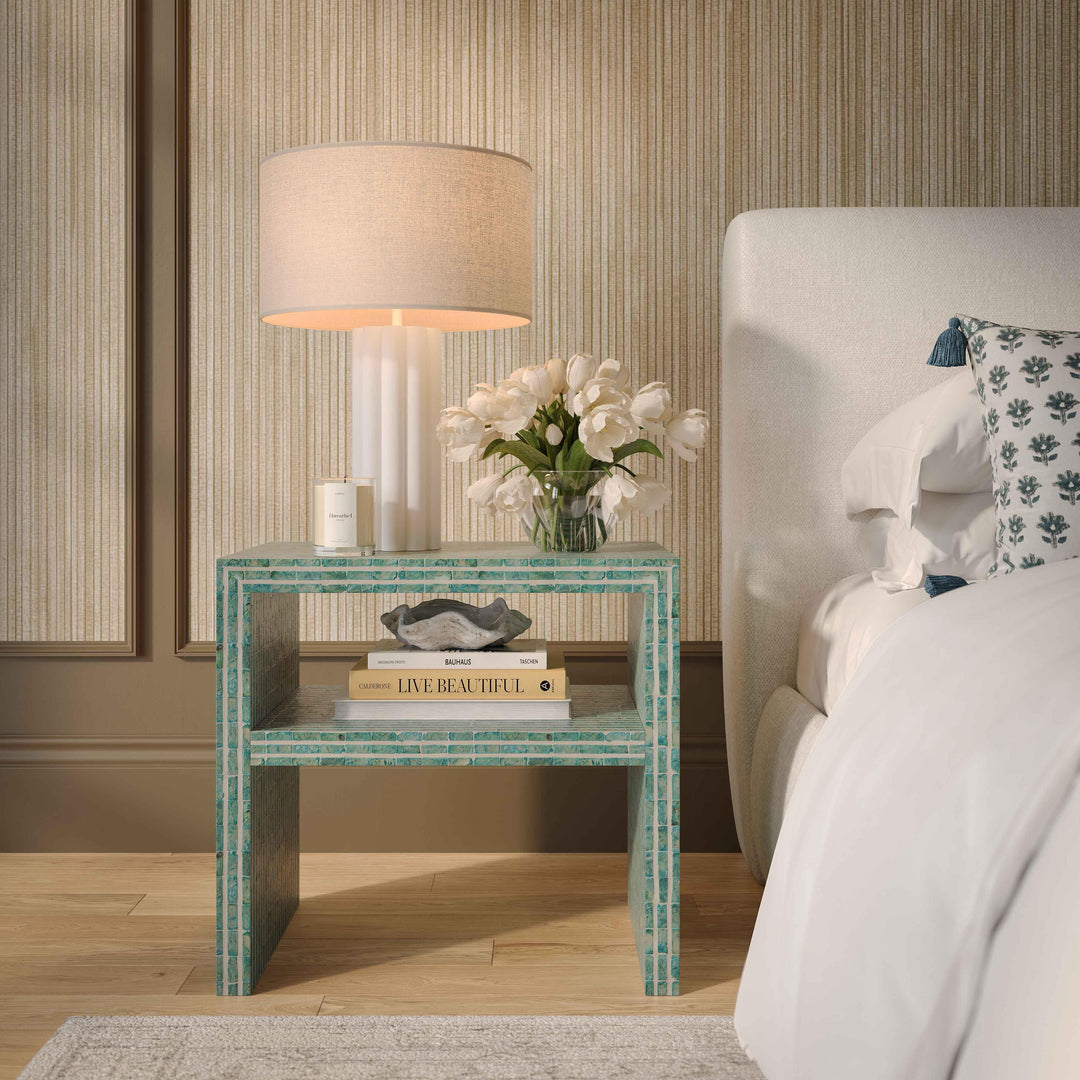 Derry 22" Blue Capiz Shell Nightstand