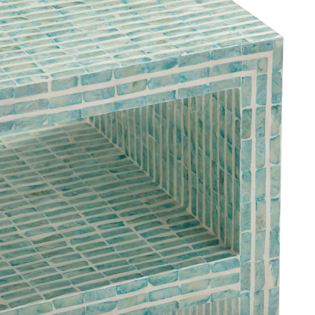 Derry 22" Blue Capiz Shell Nightstand