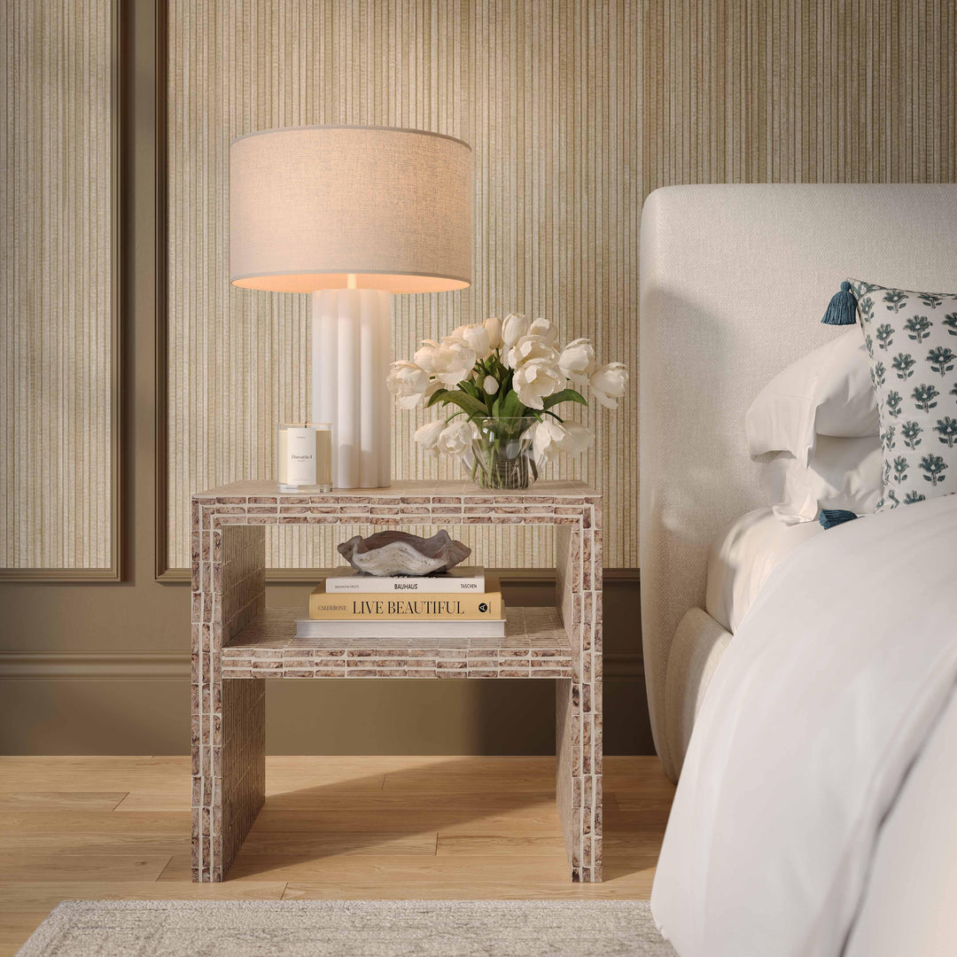 Derry 22" Lavender Capiz Shell Nightstand