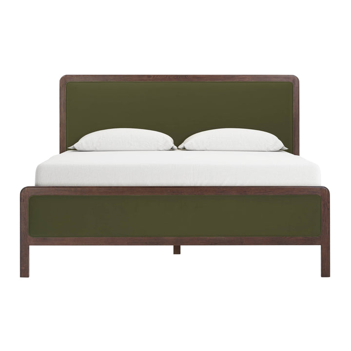 Hella Contract-Grade Velvet and Ash Wood Bed