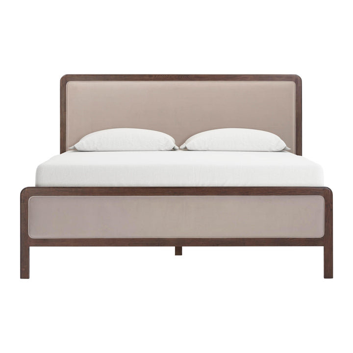 Hella Contract-Grade Velvet and Ash Wood Bed