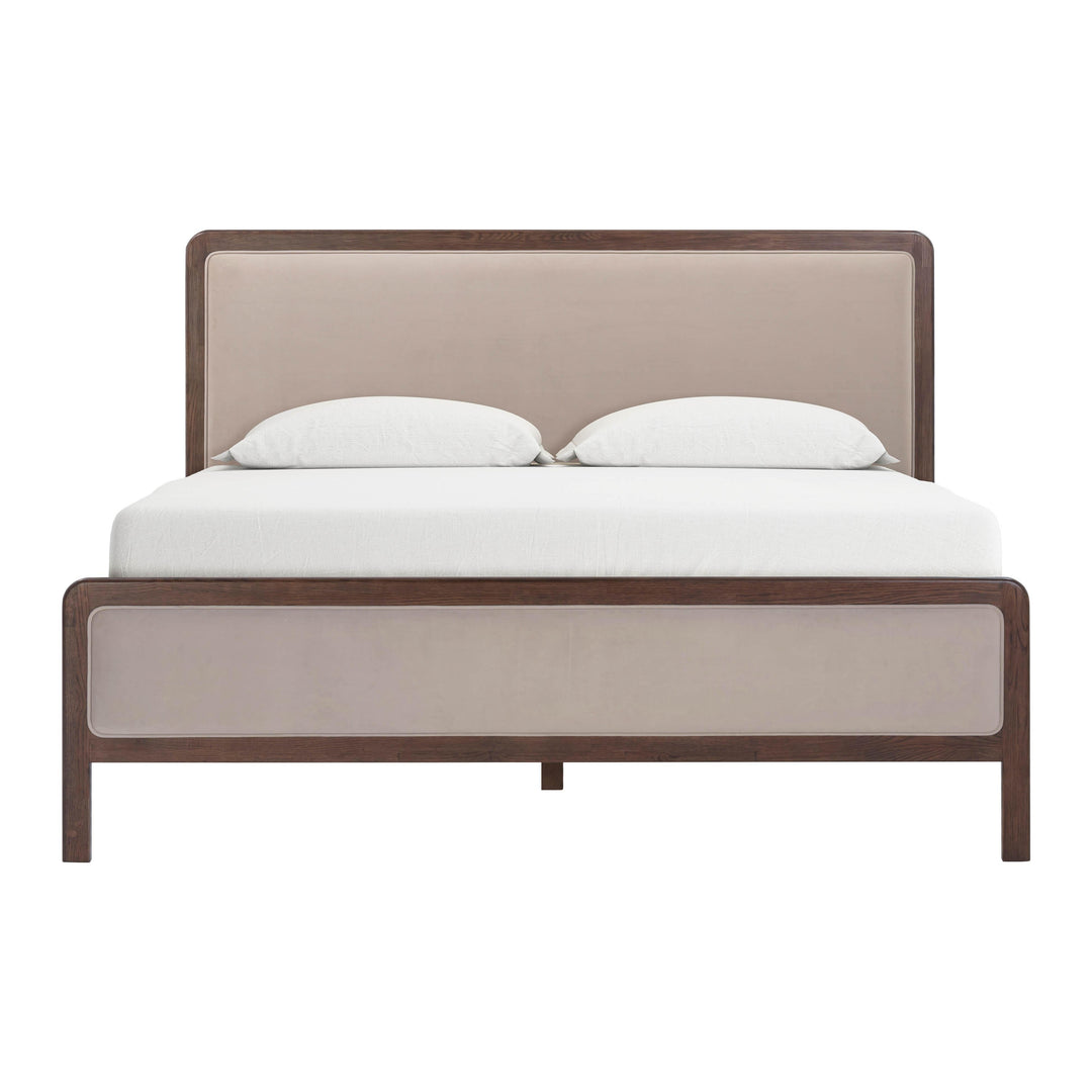 Hella Contract-Grade Velvet and Ash Wood Bed