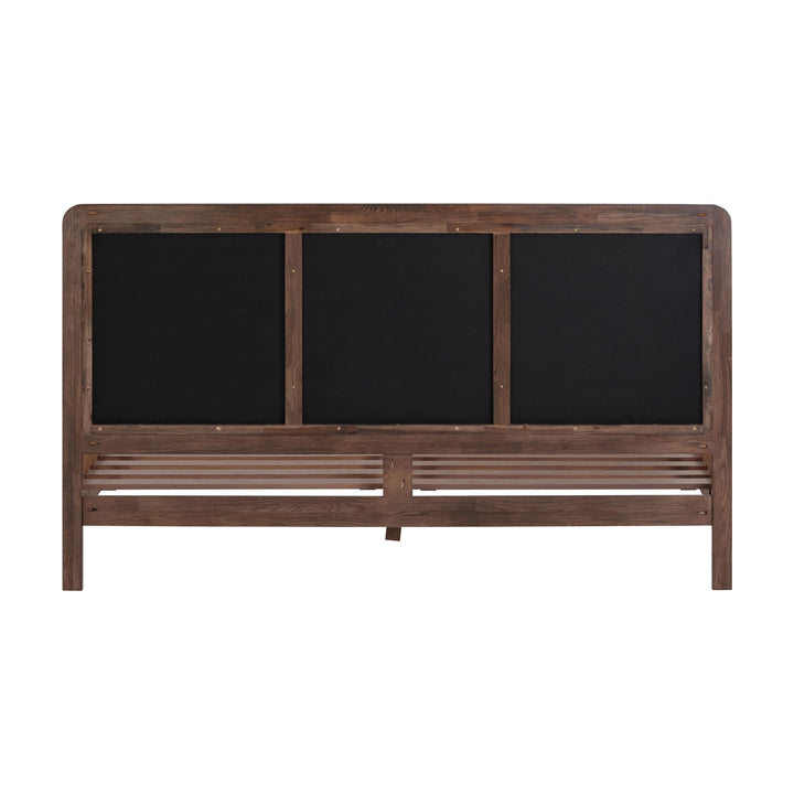 Hella Taupe Contract-Grade Velvet and Ash Wood Bed - King
