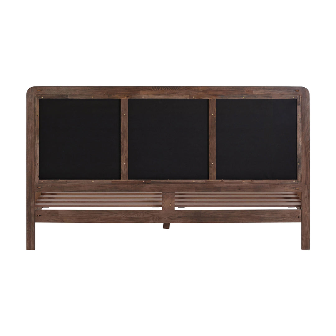 Hella Taupe Contract-Grade Velvet and Ash Wood Bed - King