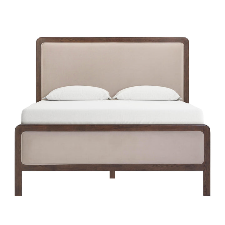Hella Contract-Grade Velvet and Ash Wood Bed