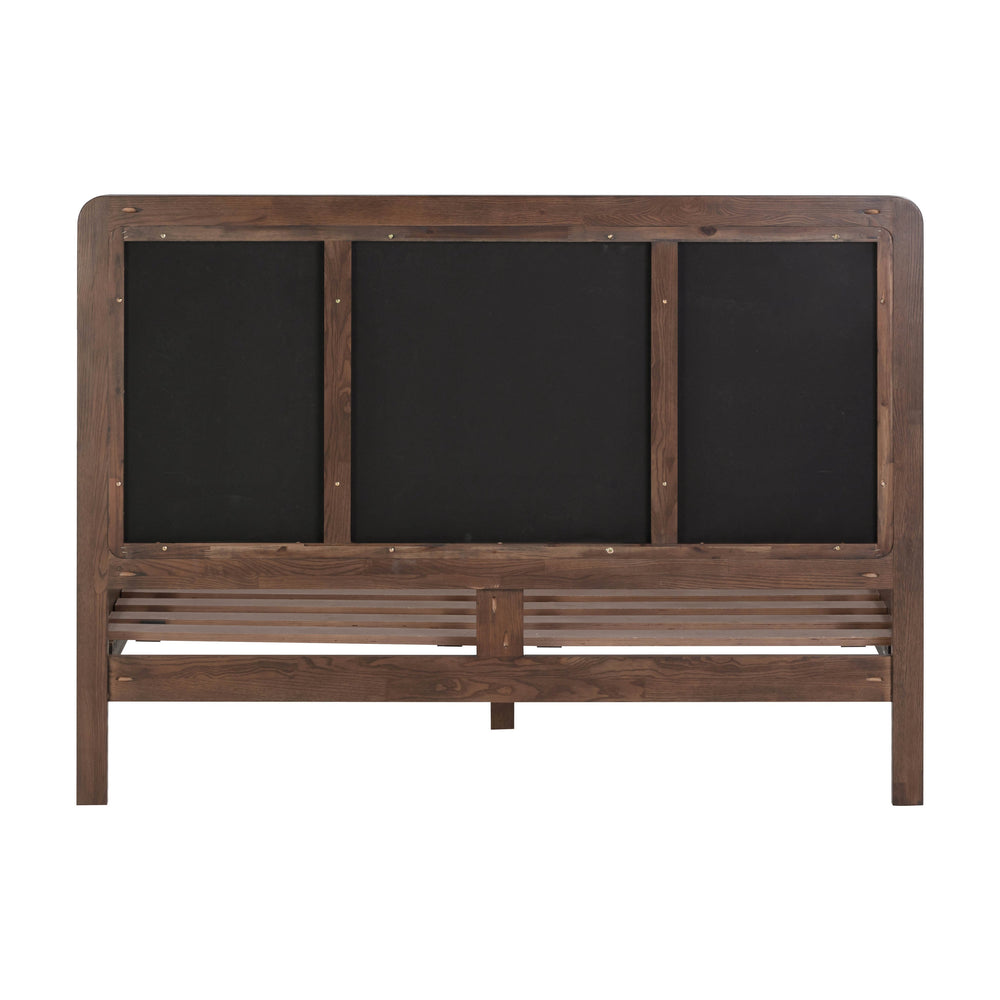 Hella Taupe Contract-Grade Velvet and Ash Wood Bed - Queen