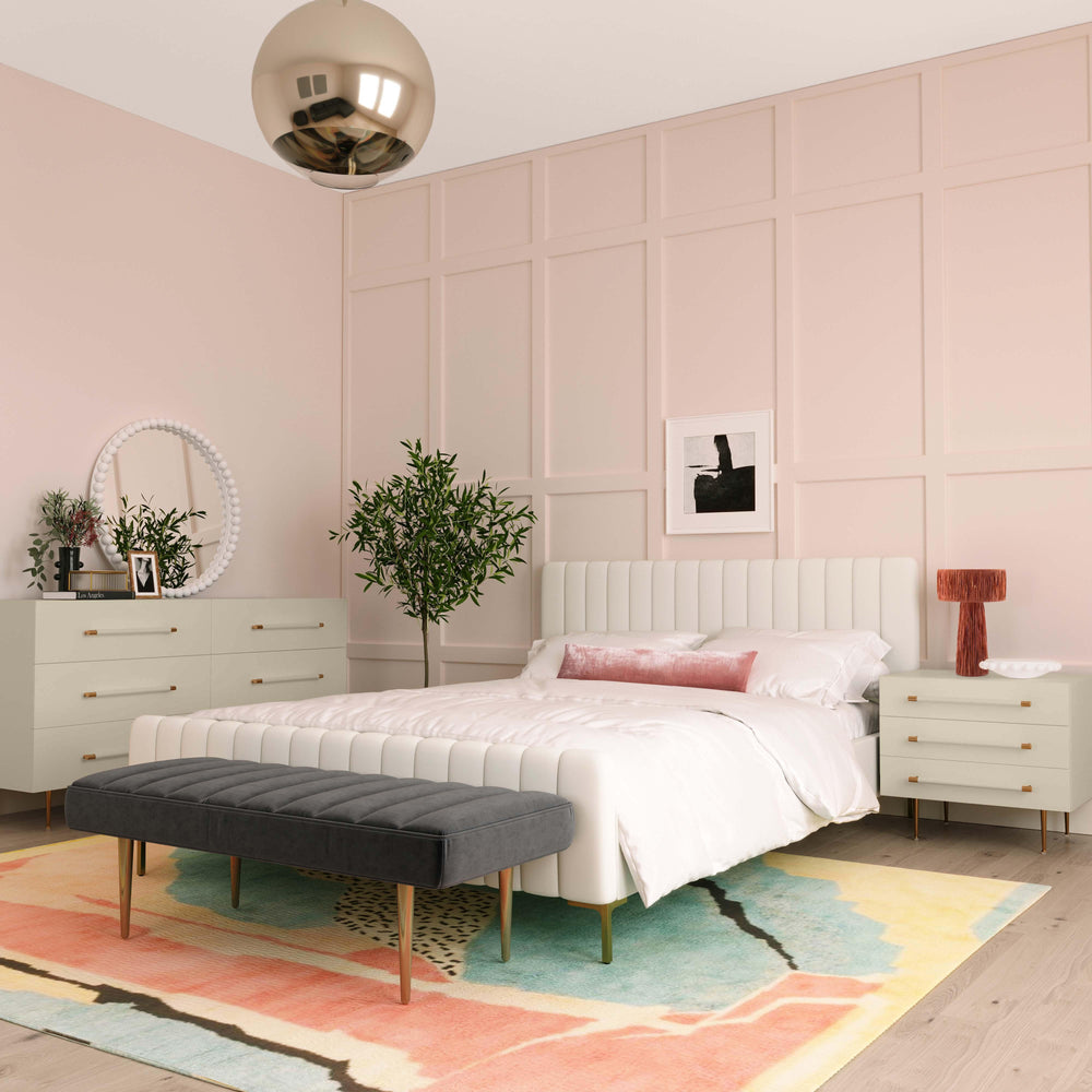 Trident 28" Taupe 3-Drawer Nightstand