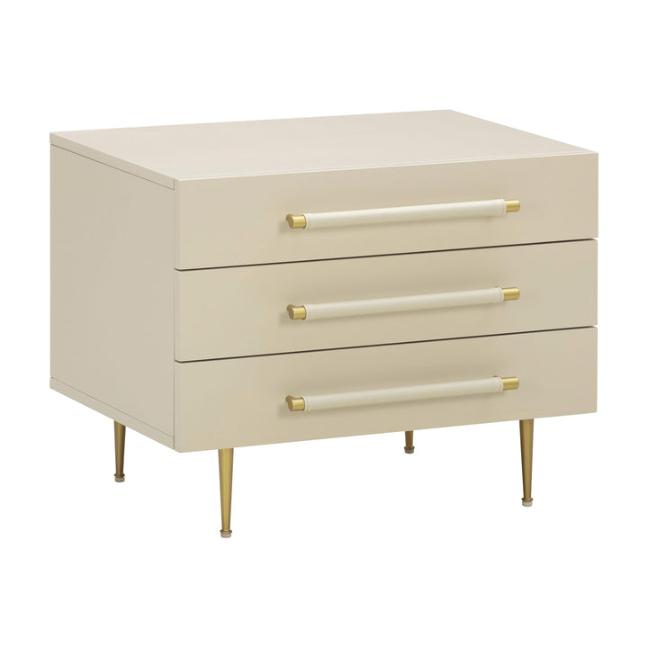 Trident 28" Taupe 3-Drawer Nightstand