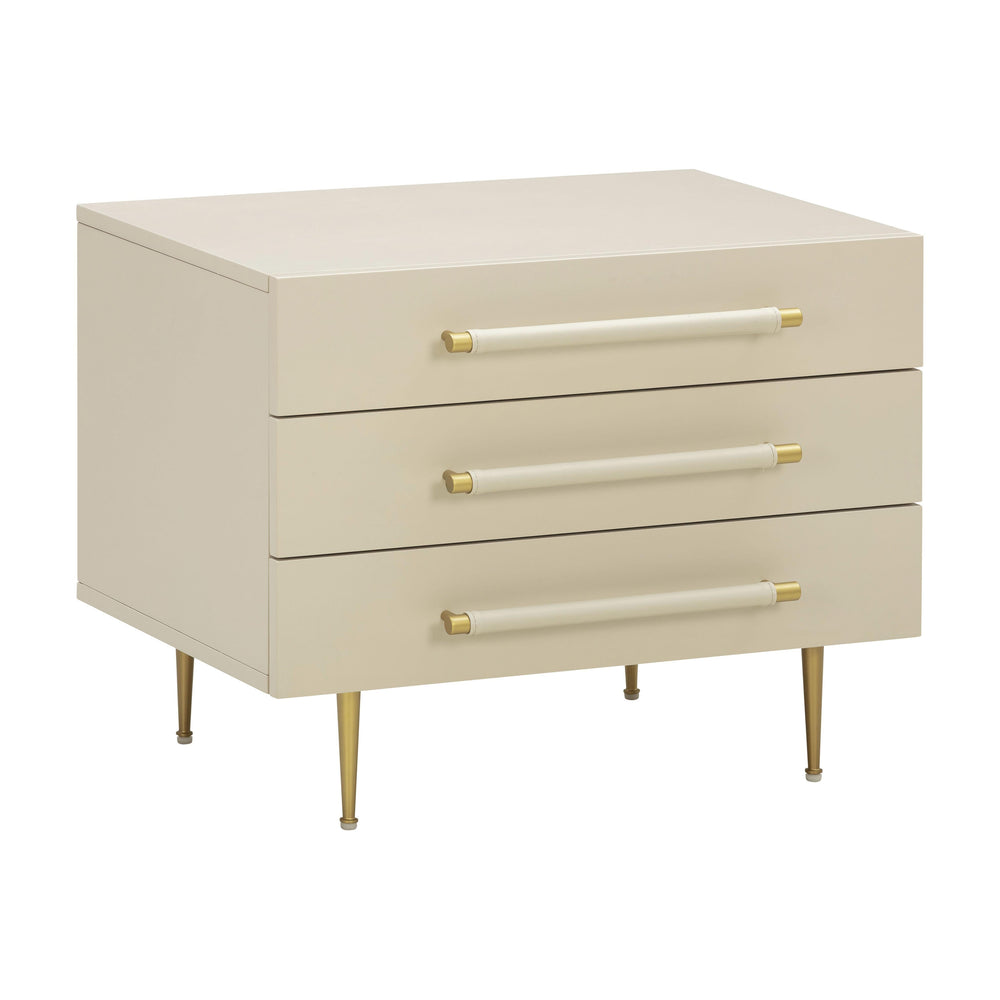 Trident 28" Taupe 3-Drawer Nightstand