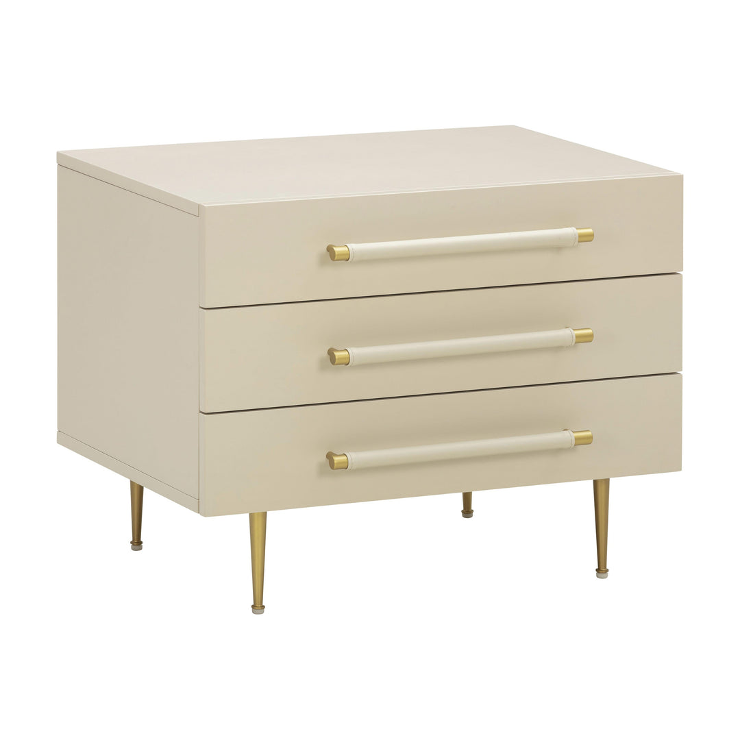 Trident 28" Taupe 3-Drawer Nightstand
