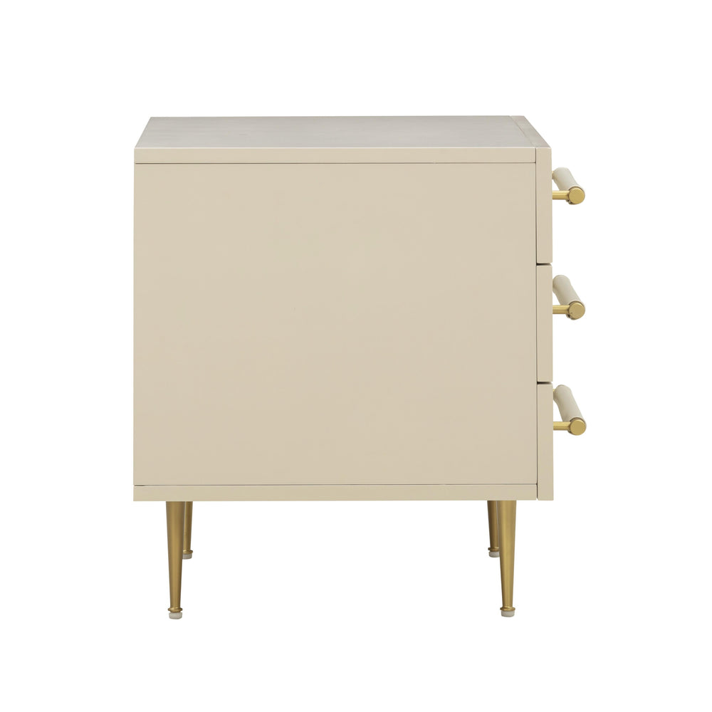 Trident 28" Taupe 3-Drawer Nightstand
