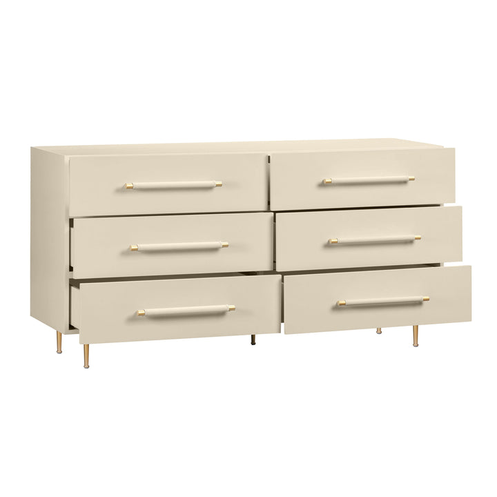 Trident 62" Taupe 6-Drawer Dresser