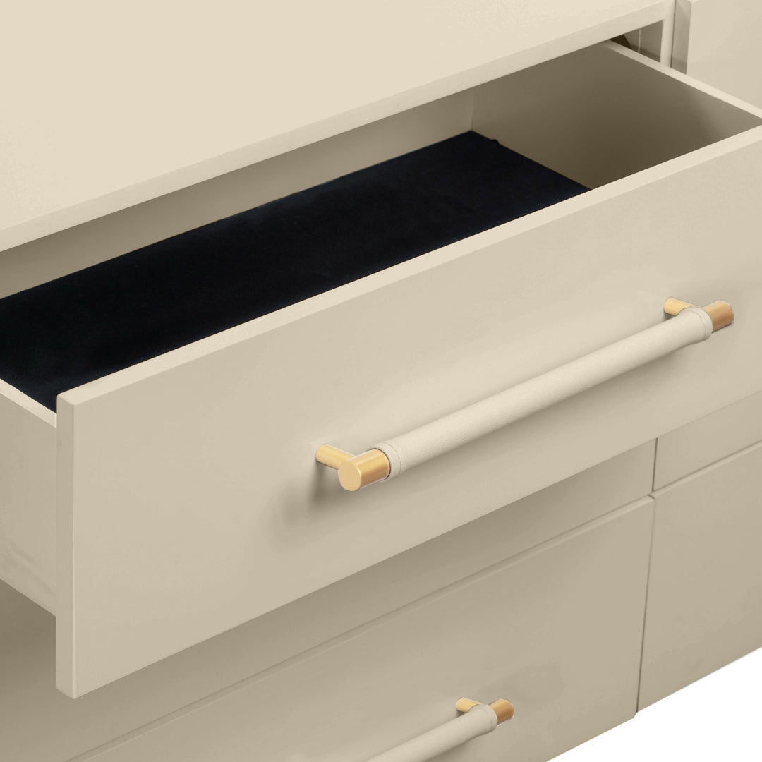 Trident 62" Taupe 6-Drawer Dresser