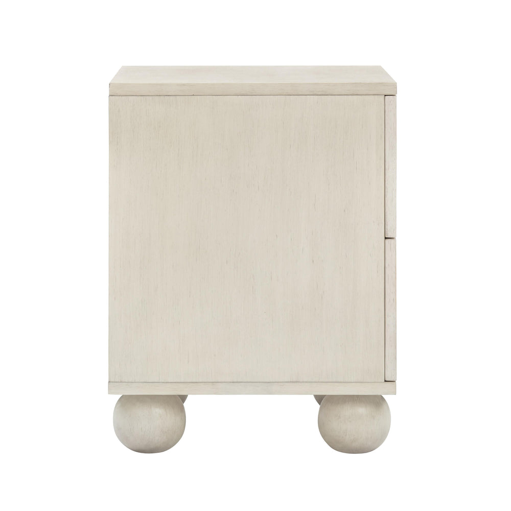 Grappa 22" Whitewashed Wood &amp; Raffia Wavy 2-Drawer Nightstand