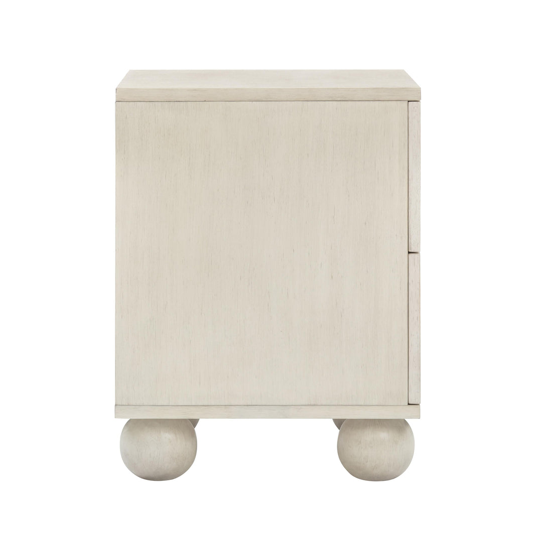 Grappa 22" Whitewashed Wood &amp; Raffia Wavy 2-Drawer Nightstand