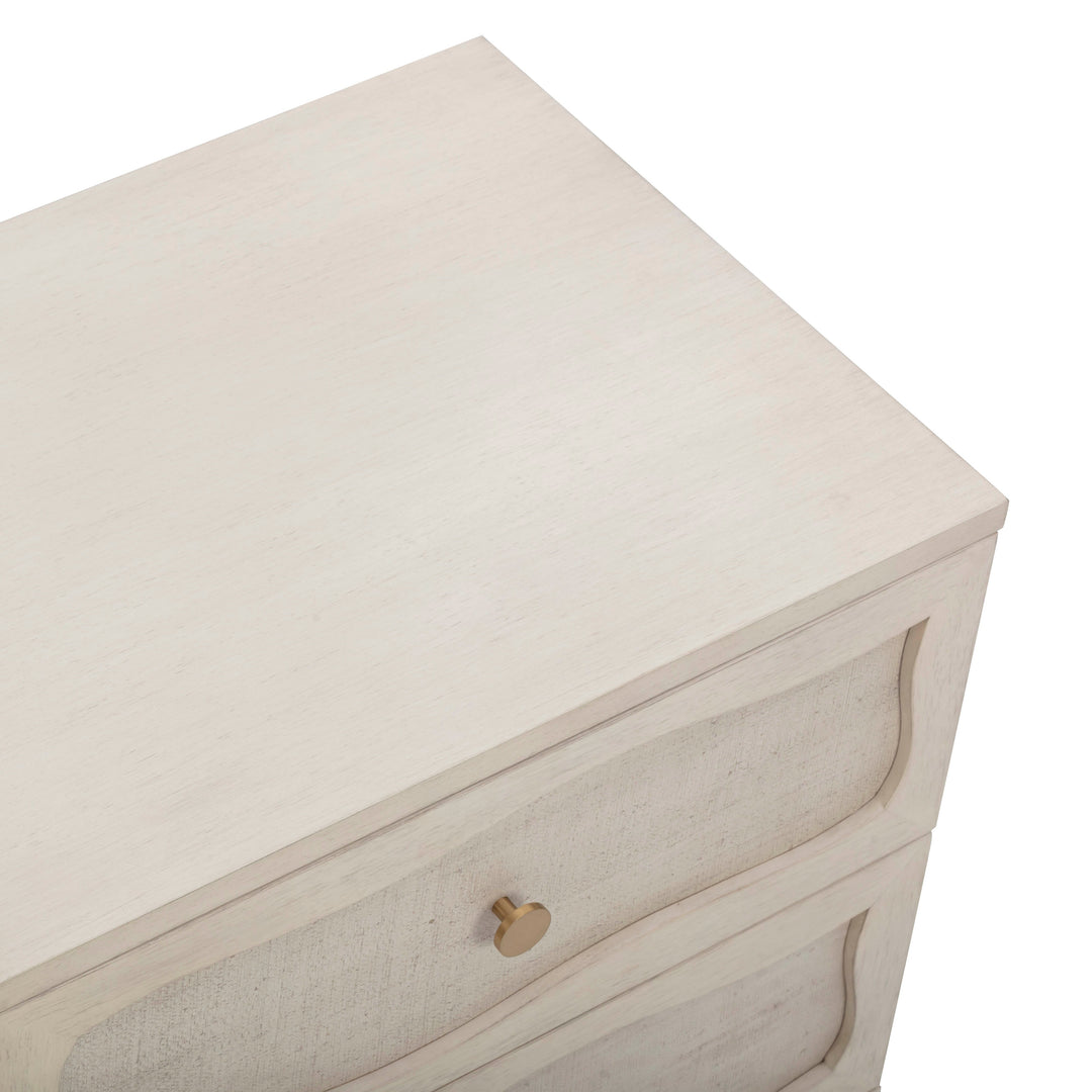 Grappa 22" Wood &amp; Raffia Wavy 2-Drawer Nightstand, view 18