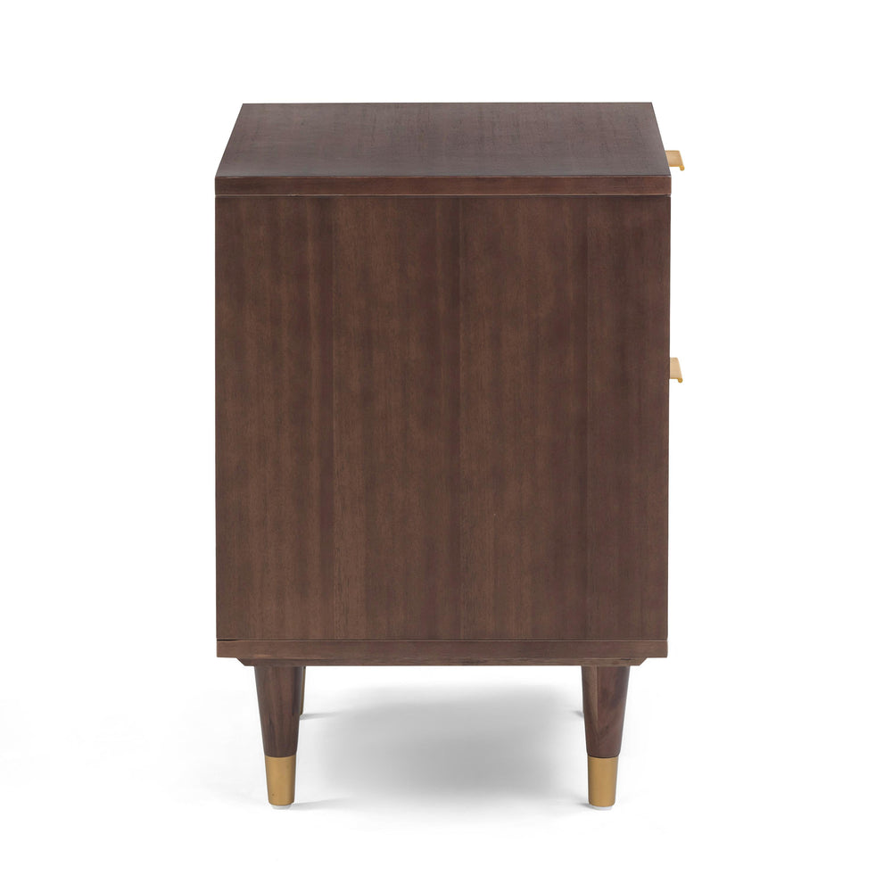 Sierra 22" Dark Brown Cane 2-Drawer Nightstand