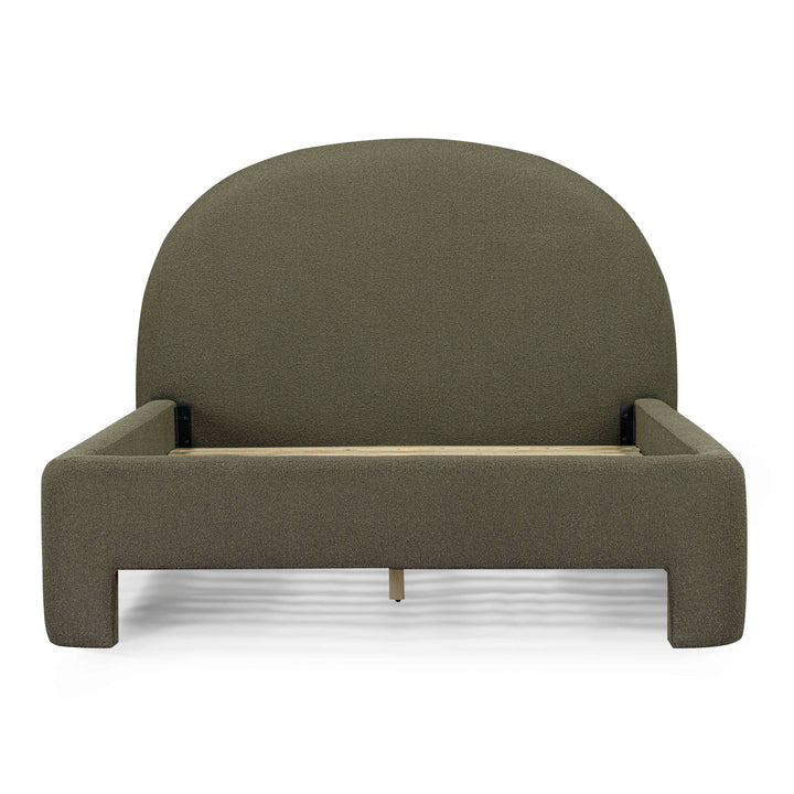 Orphea Kale Green Performance Boucle Bed - Queen