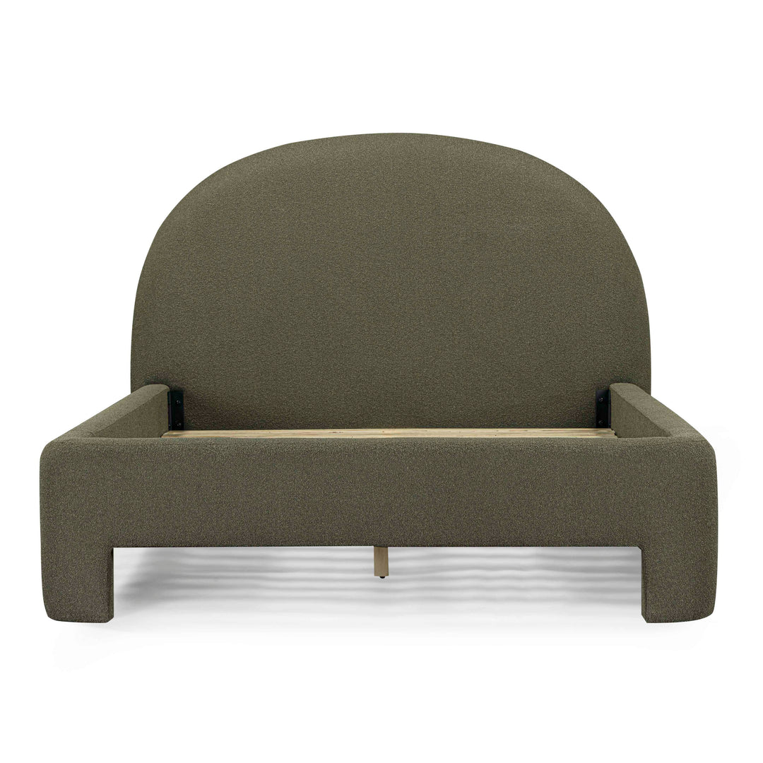 Orphea Kale Green Performance Boucle Bed - Queen