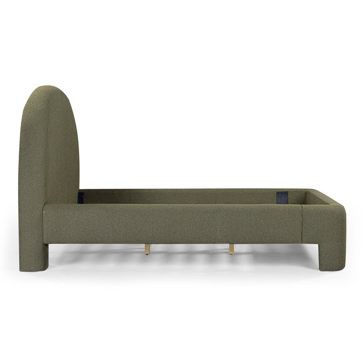 Orphea Kale Green Performance Boucle Bed - Queen