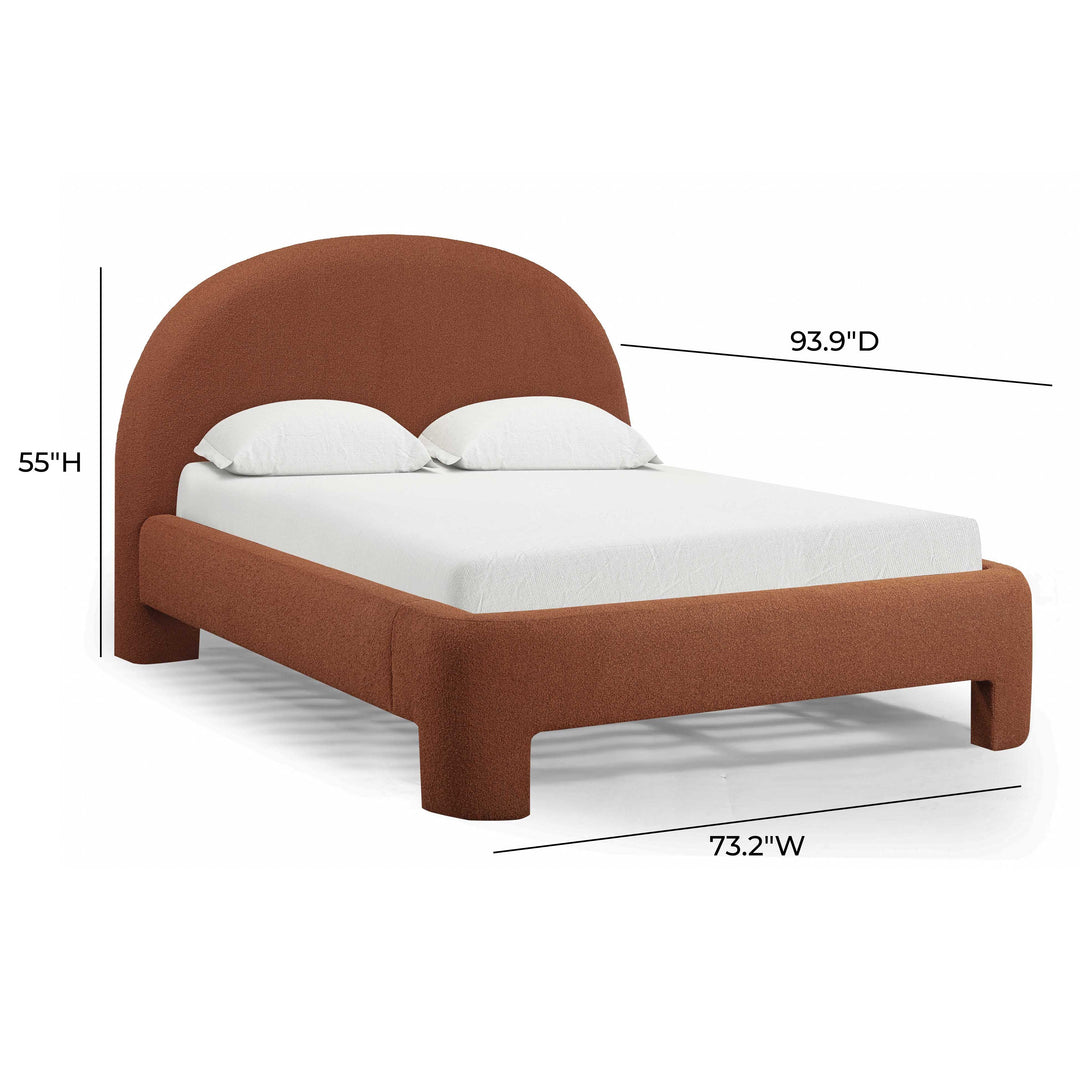 Orphea Autumn Red Performance Boucle Bed - Queen