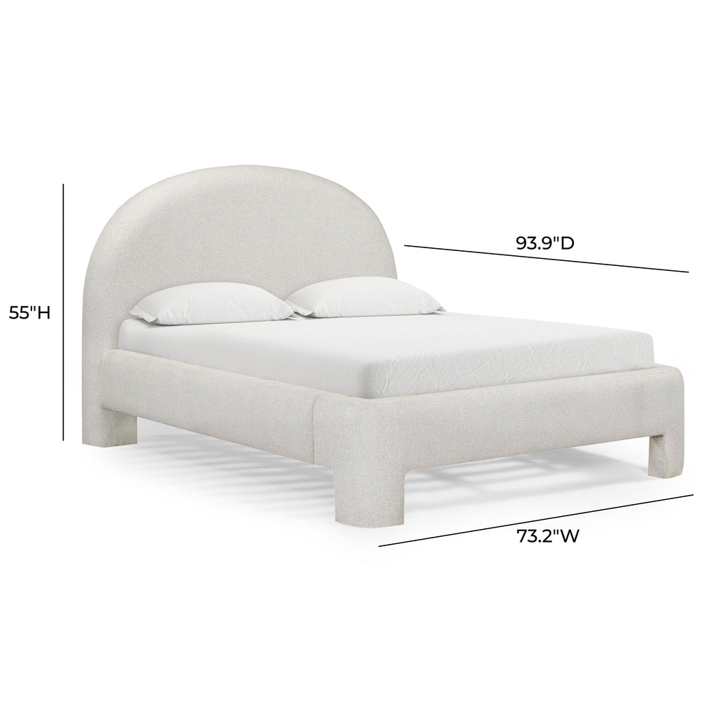 Orphea Off-White Performance Boucle Bed - Queen