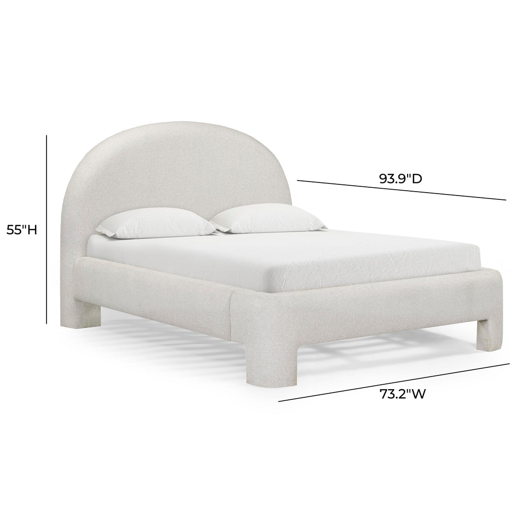 Orphea Off-White Performance Boucle Bed - Queen