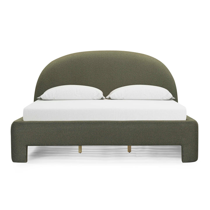 Orphea Kale Green Performance Boucle Bed - King