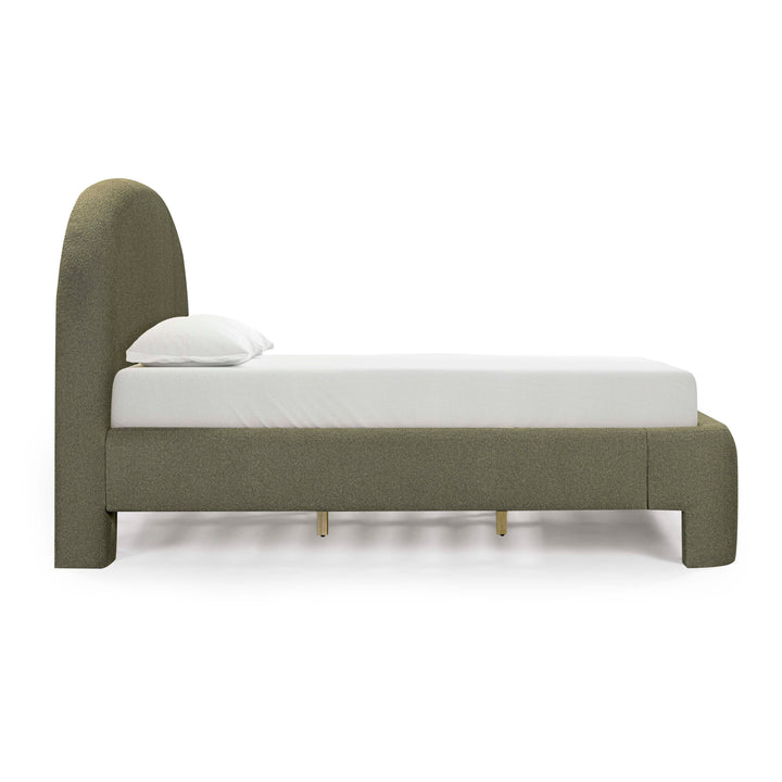 Orphea Kale Green Performance Boucle Bed - King