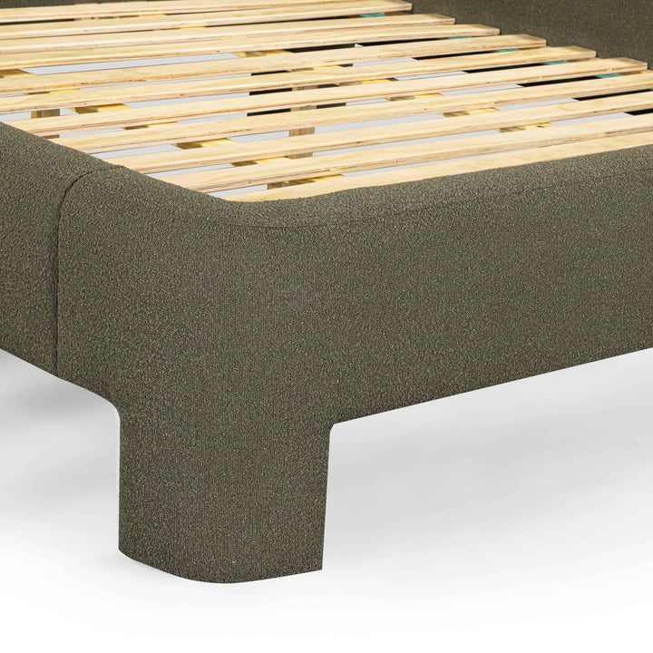 Orphea Kale Green Performance Boucle Bed - King