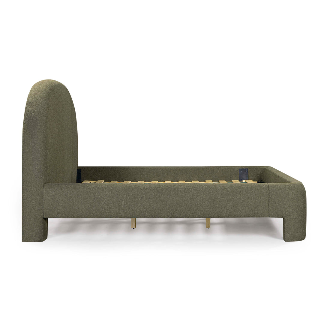 Orphea Kale Green Performance Boucle Bed - King
