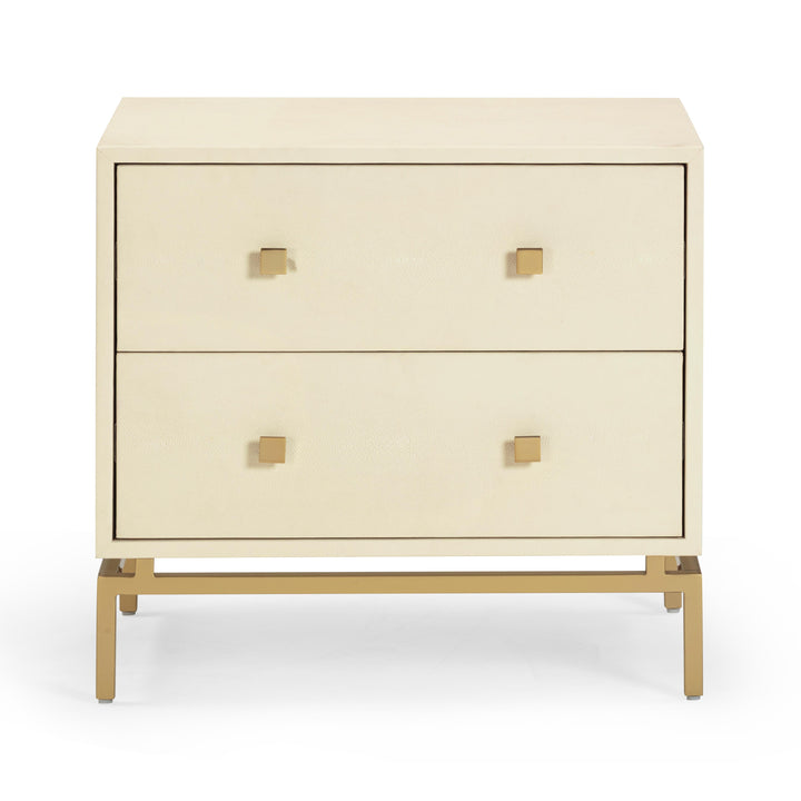 Pesce 25" Faux Shagreen 2-Drawer Nightstand