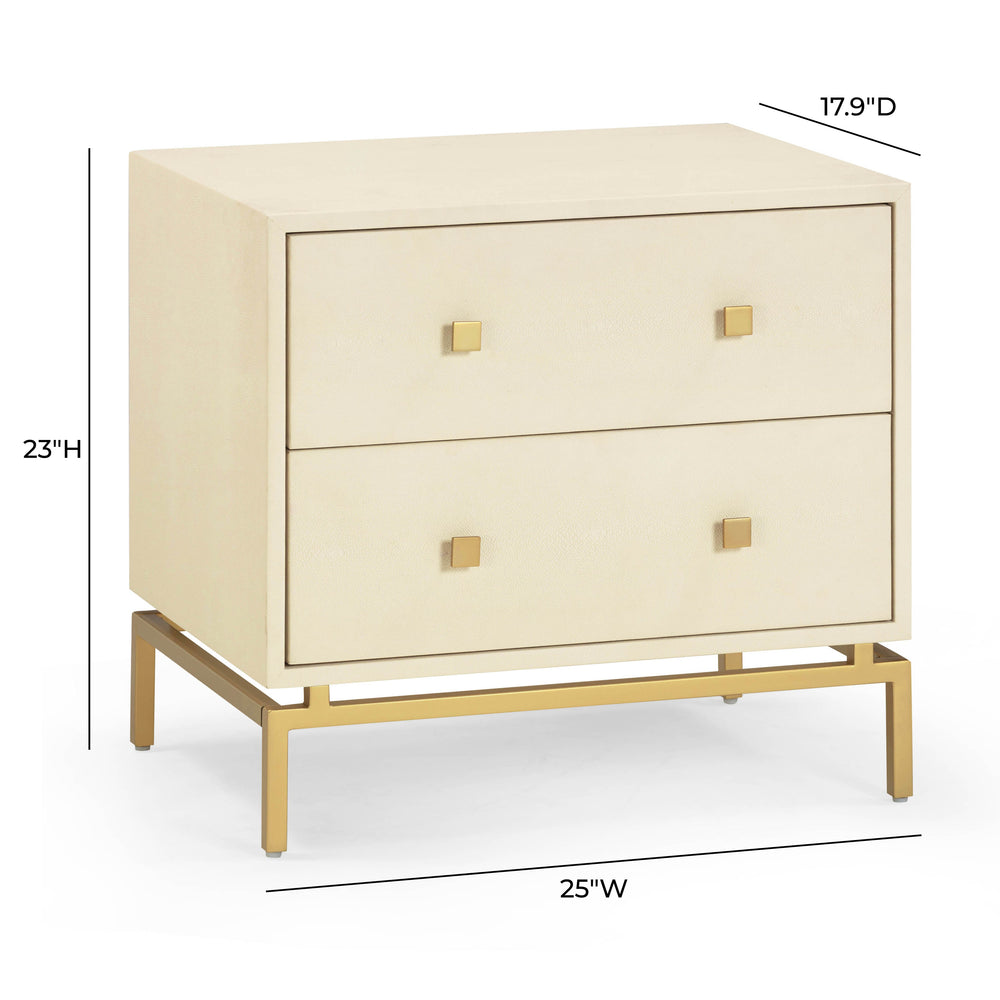 Pesce 25" Faux Shagreen 2-Drawer Nightstand