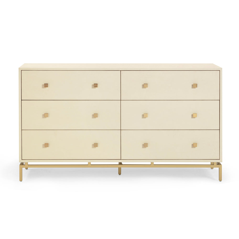 Pesce 57" Faux Shagreen 6-Drawer Dresser