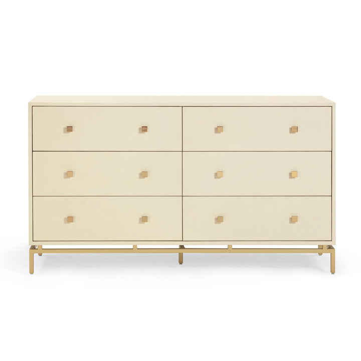 Pesce 57" Faux Shagreen 6-Drawer Dresser